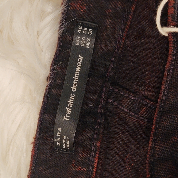 ZARA | NWT Rare Red Wash Distressed Black Skinny Jeans - Picture 5 of 6